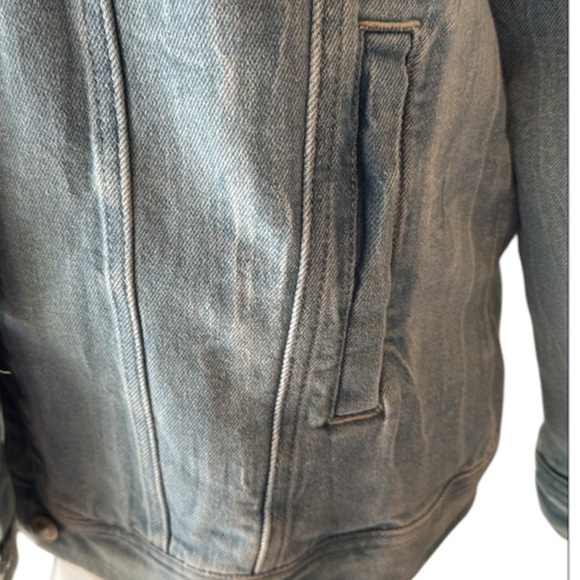 Upcycled Hollister Painted Horse Scene Distressed Denim Trucker Jacket Size M - Picture 10 of 12